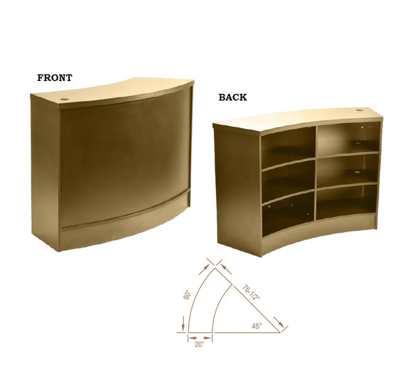 45° CURVE WRAP COUNTER MAPLE