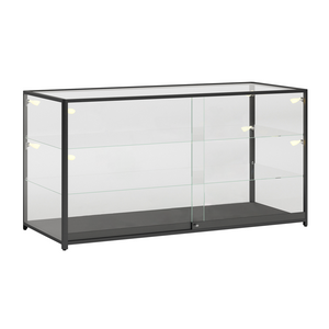 Black Extra Vision Display Case W/LED Spotlights Fully Assembled 70" W x 19" D x 38" H