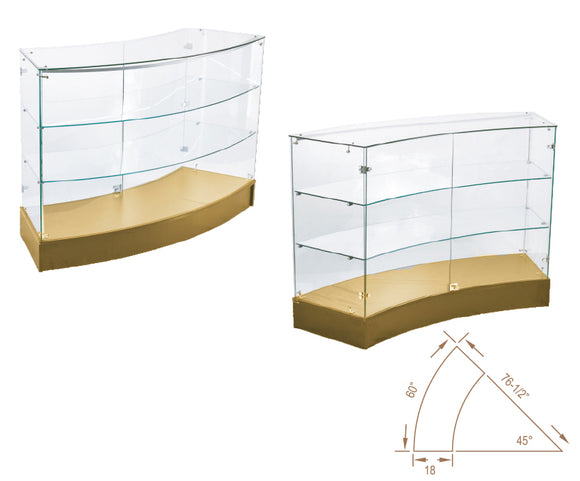 45° CURVE FULL VISION SHOWCASE MAPLE