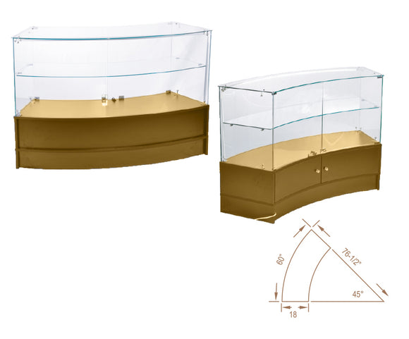 45° CURVE HALF VISION SHOWCASE MAPLE